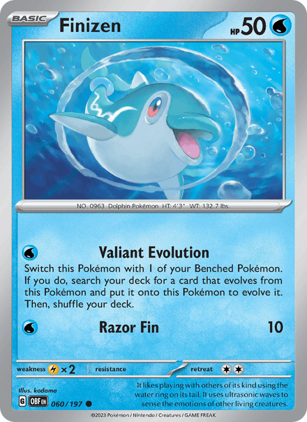 Finizen 60/197 Obsidian Flames English Pokémon card