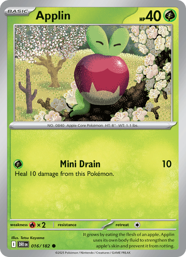 Applin 16/182 Destined Rivals English Pokémon card