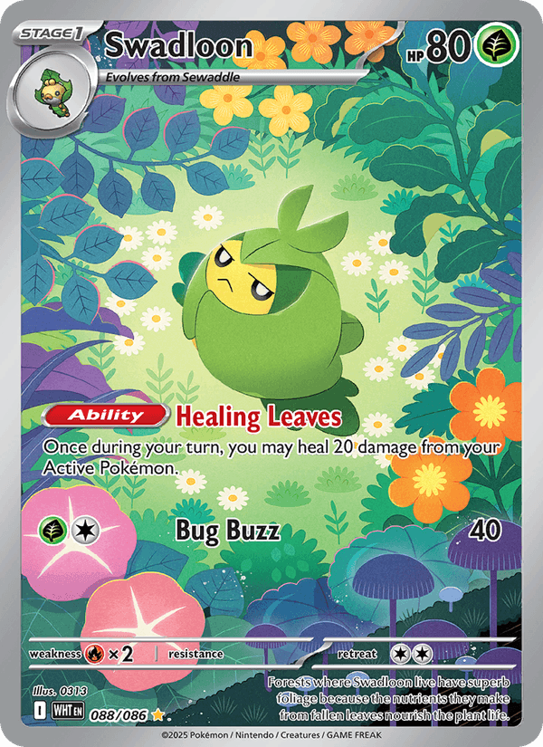 Swadloon 88/86 White Flare English Pokémon card