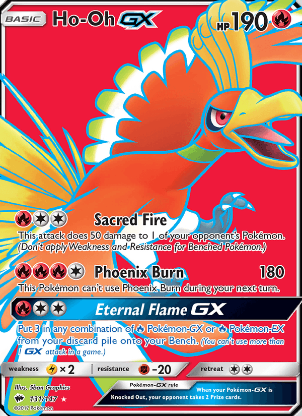 Ho-Oh GX 131/147 Burning Shadows English Pokémon card