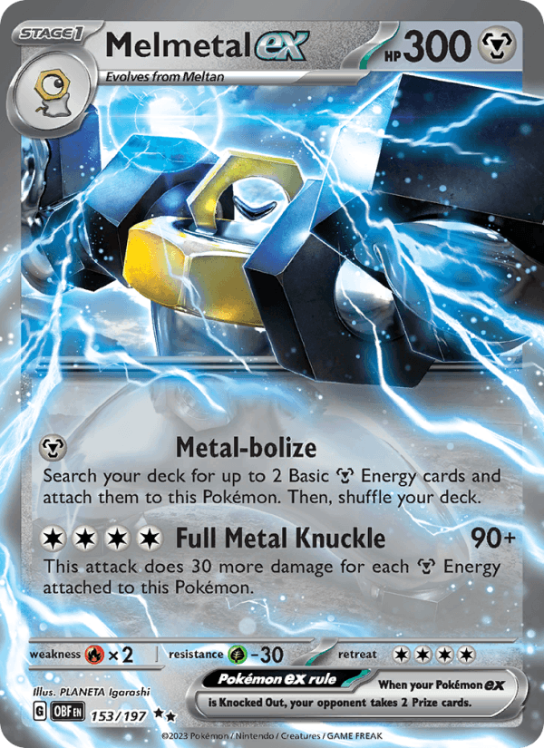 Melmetal ex 153/197 Obsidian Flames English Pokémon card