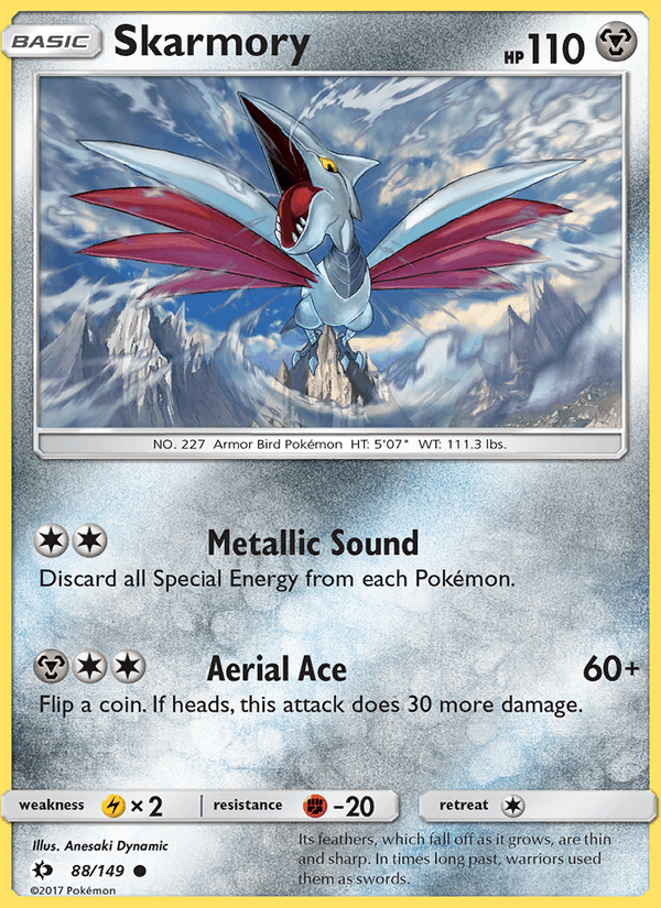 Skarmory 88/149 Sun & Moon Base Set English Pokémon card
