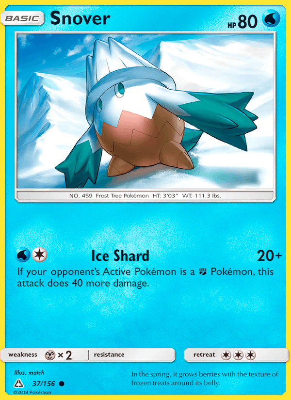 Snover 37/156 Ultra Prism English Pokémon card