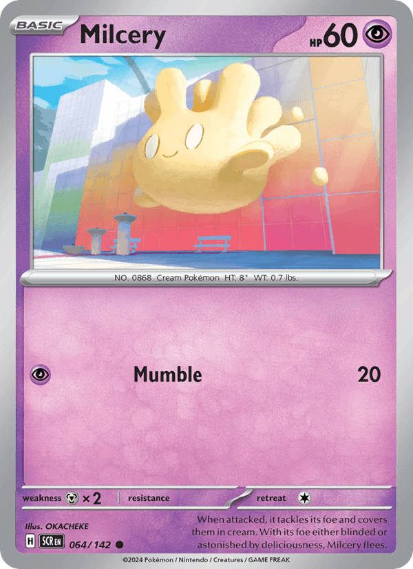 Milcery 64/142 Stellar Crown English Pokémon card