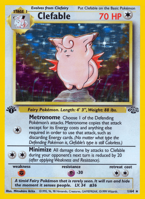 Clefable 1/64 Jungle English Pokémon card