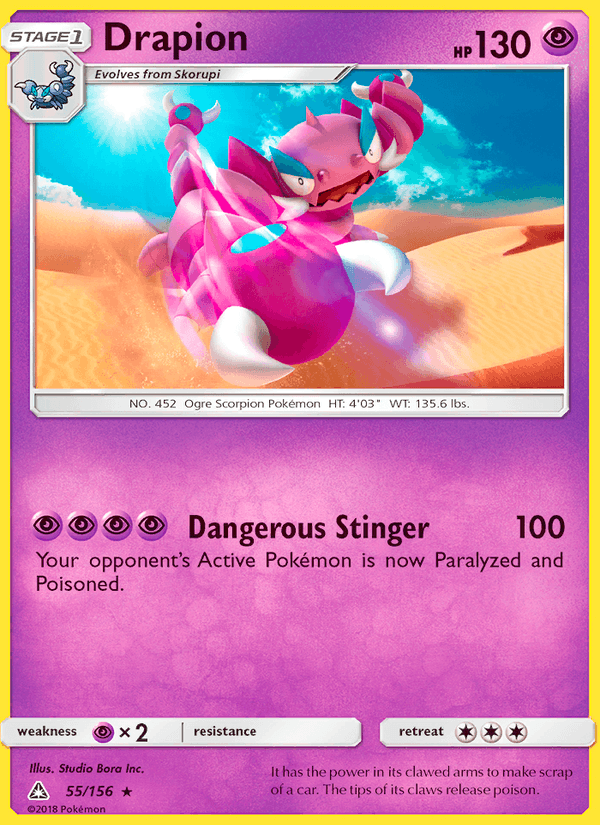 Drapion 55/156 Ultra Prism English Pokémon card