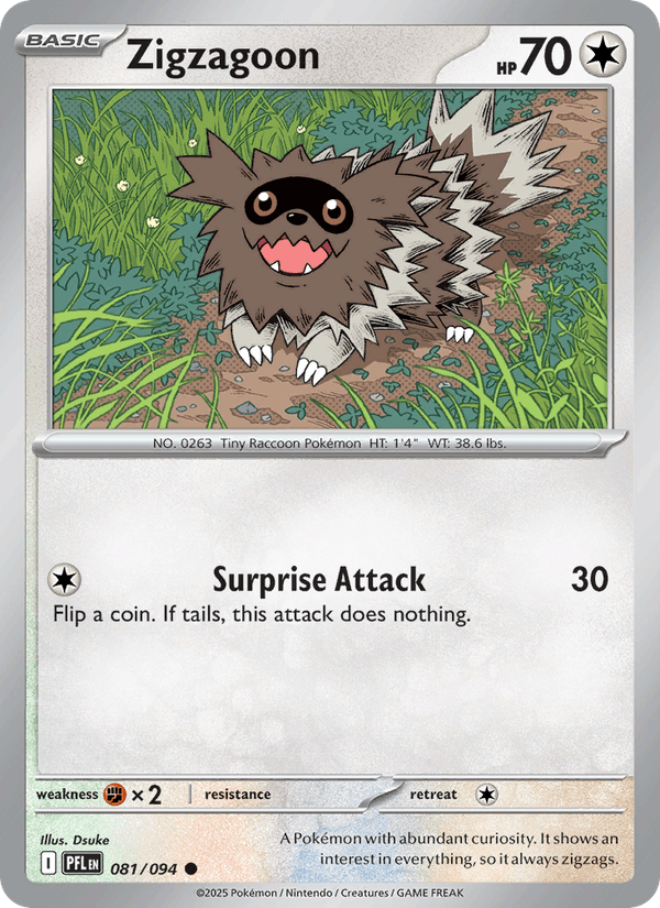 Zigzagoon 81/94 Phantasmal Flames English Pokémon card