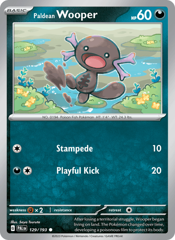 Paldean Wooper 129/193 Paldea Evolved English Pokémon card