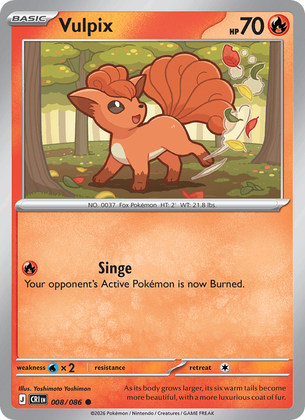Vulpix 8/86 Chaos Rising English Pokémon card