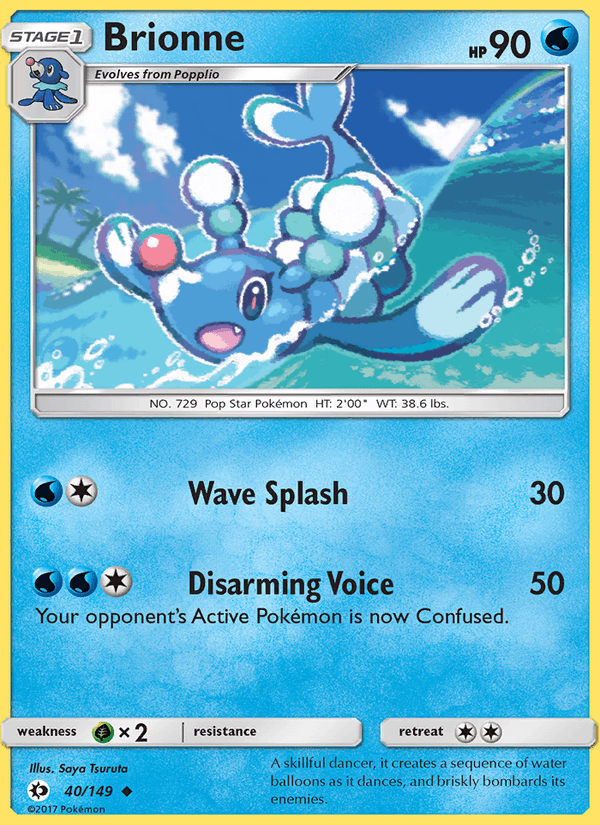Brionne 40/149 Sun & Moon Base Set English Pokémon card