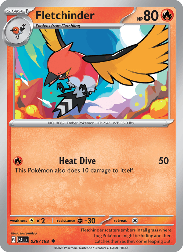 Fletchinder 29/193 Paldea Evolved English Pokémon card