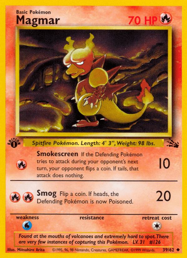 Magmar 39/62 Fossil English Pokémon card