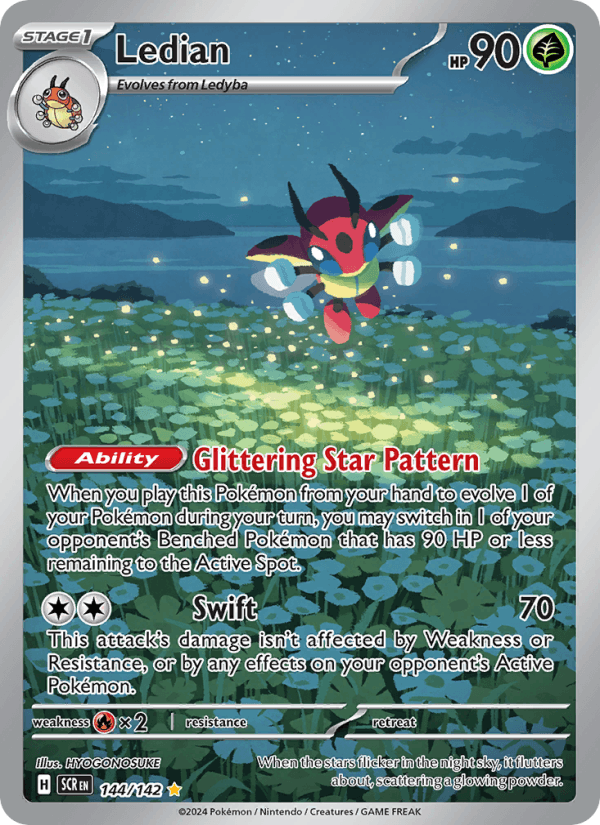 Ledian 144/142 Stellar Crown English Pokémon card