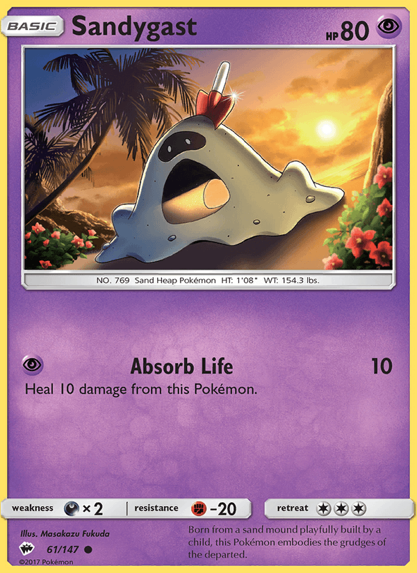 Sandygast 61/147 Burning Shadows English Pokémon card