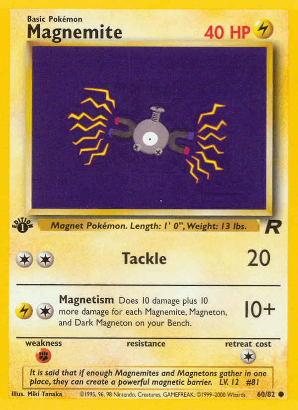 Magnemite 60/82 Team Rocket English Pokémon card