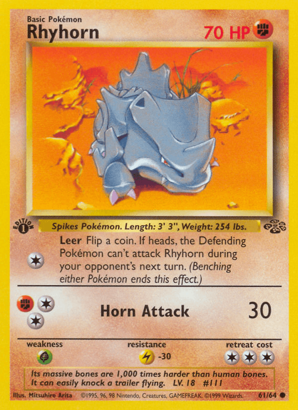 Rhyhorn 61/64 Jungle English Pokémon card