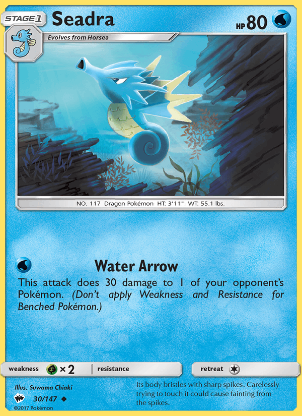 Seadra 30/147 Burning Shadows English Pokémon card