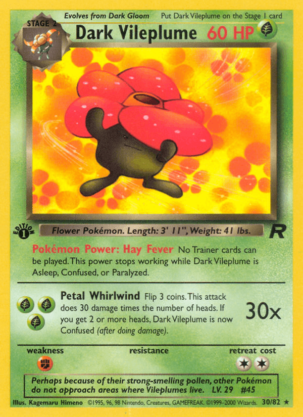 Dark Vileplume 30/82 Team Rocket English Pokémon card