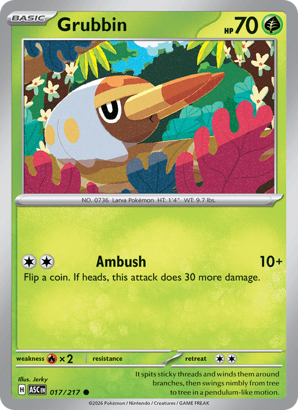 Grubbin 17/217 Ascended Heroes English Pokémon card