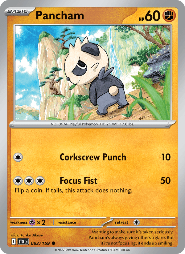 Pancham 83/159 Journey Together English Pokémon card