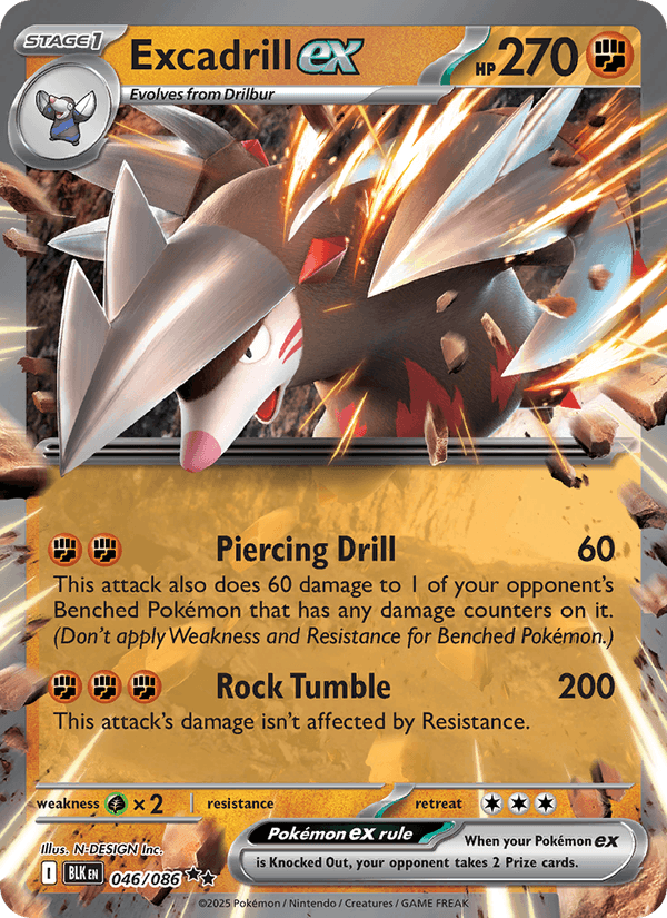 Excadrill ex 46/86 Black Bolt English Pokémon card