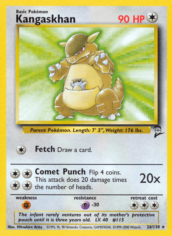 Kangaskhan 26/130 Base Set 2 English Pokémon card