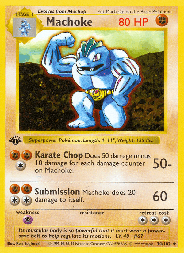 Machoke 34/102 Base Set English Pokémon card