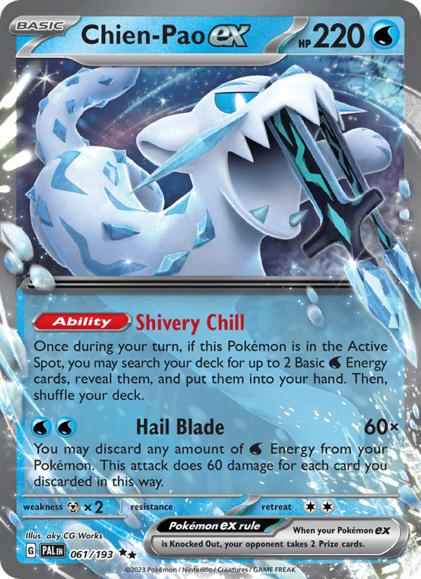Chien-Pao ex 61/193 Paldea Evolved English Pokémon card