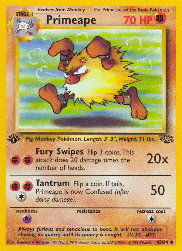 Primeape 43/64 Jungle English Pokémon card