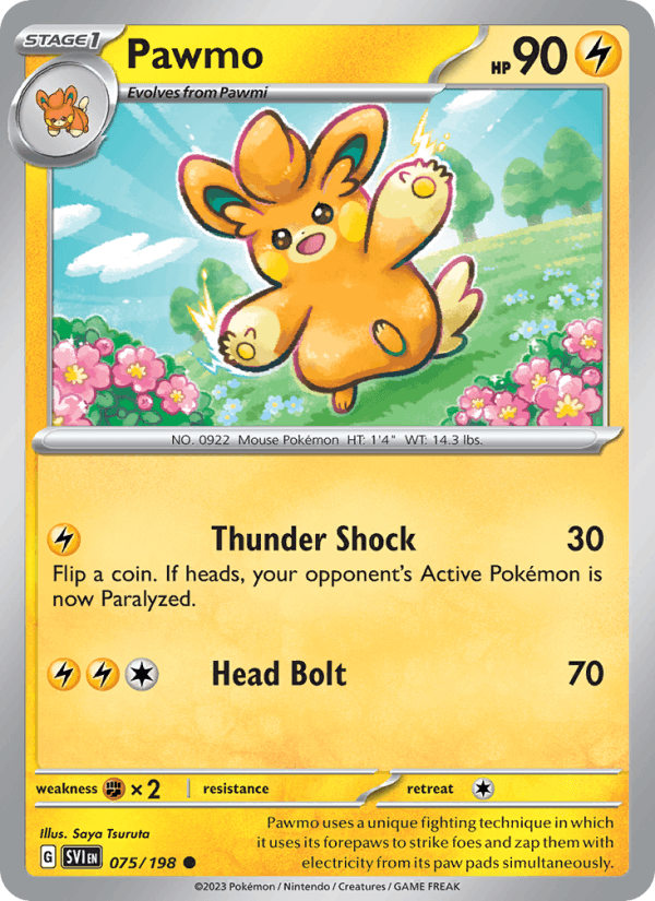 Pawmo 75/198 Scarlet & Violet English Pokémon card