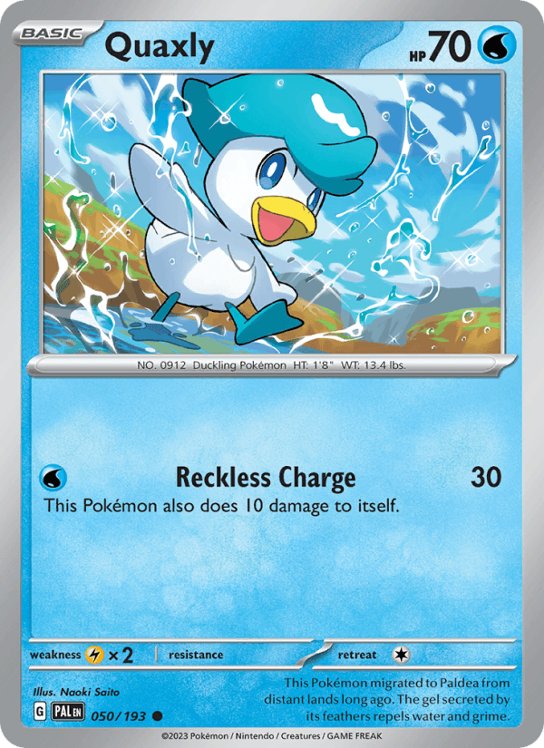 Quaxly 50/193 Paldea Evolved English Pokémon card