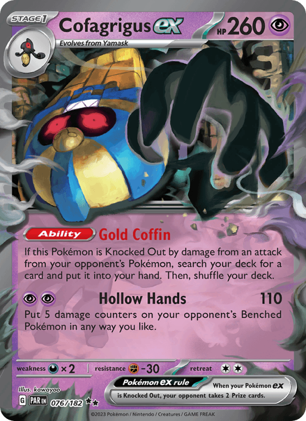 Cofagrigus ex 76/182 Paradox Rift English Pokémon card
