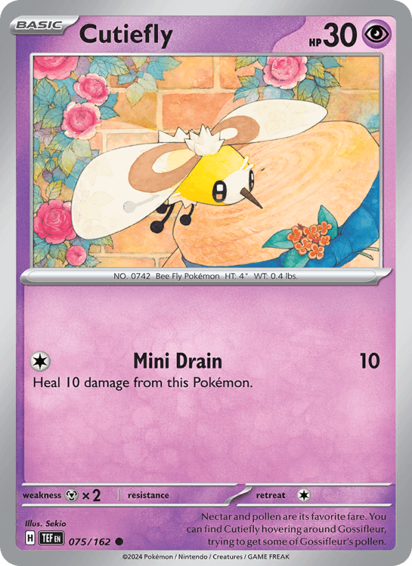 Cutiefly 75/162 Temporal Forces English Pokémon card