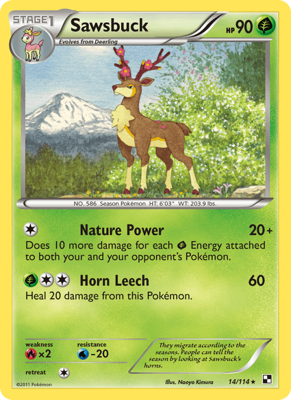 Sawsbuck 14/114 Black & White English Pokémon card