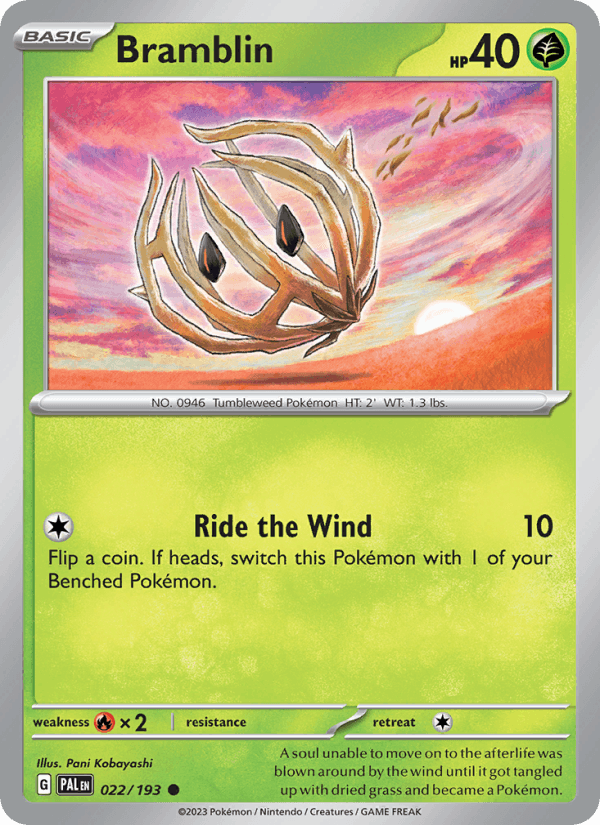 Bramblin 22/193 Paldea Evolved English Pokémon card