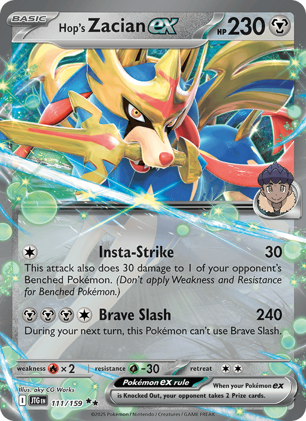 Hop's Zacian ex 111/159 Journey Together English Pokémon card