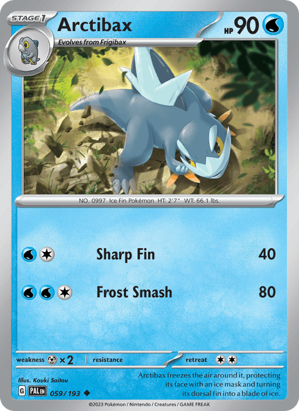 Arctibax 59/193 Paldea Evolved English Pokémon card