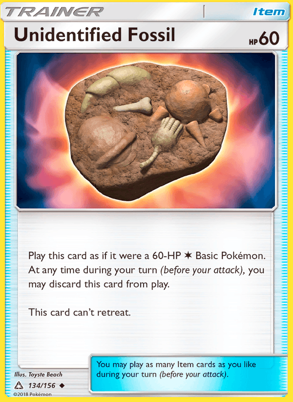 Unidentified Fossil 134/156 Ultra Prism English Pokémon card