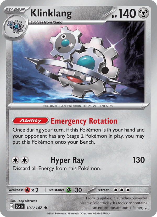 Klinklang 101/142 Stellar Crown English Pokémon card