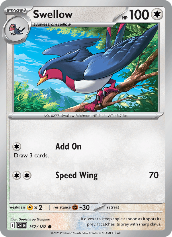 Swellow 157/182 Destined Rivals English Pokémon card