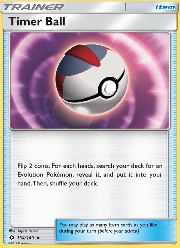 Timer Ball 134/149 Sun & Moon Base Set English Pokémon card