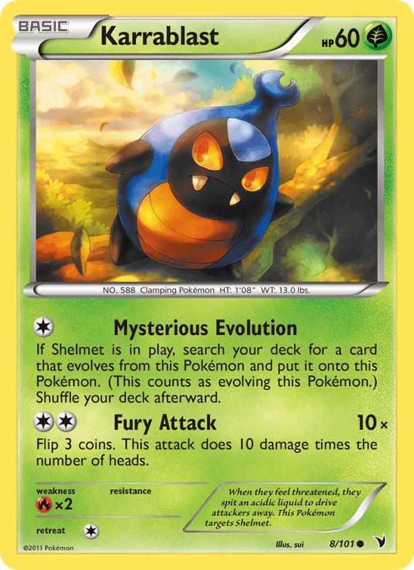 Karrablast 8/101 Noble Victories English Pokémon card