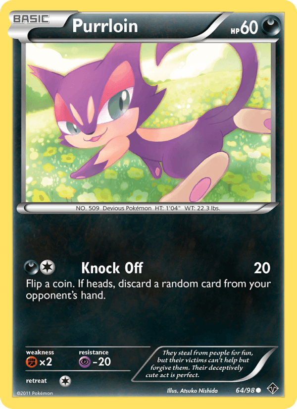 Purrloin 64/98 Emerging Powers English Pokémon card