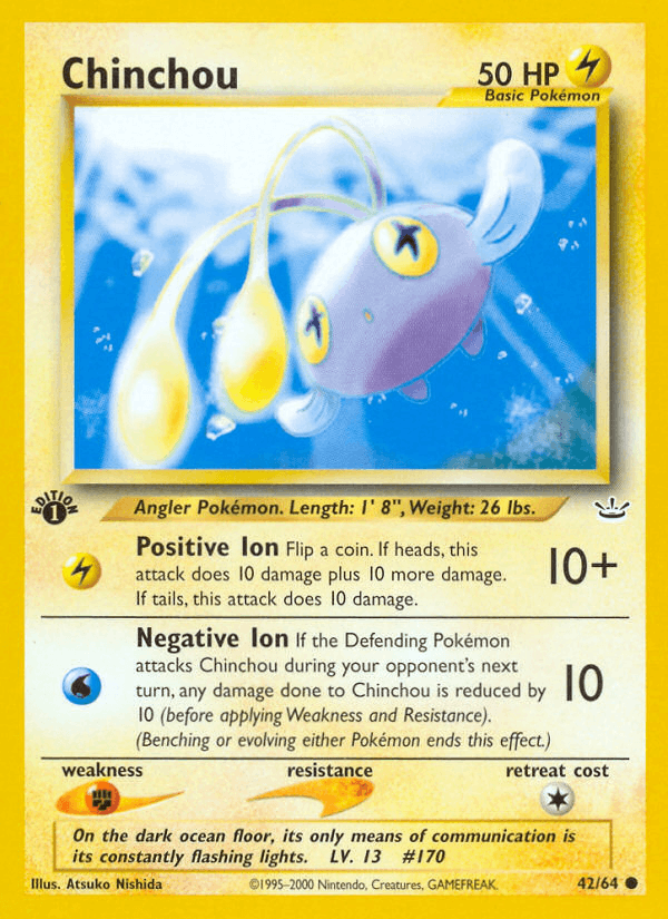 Chinchou 42 Neo Revelation English Pokemon card