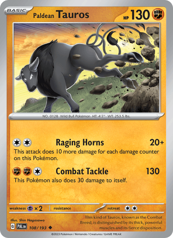 Paldean Tauros 108/193 Paldea Evolved English Pokémon card