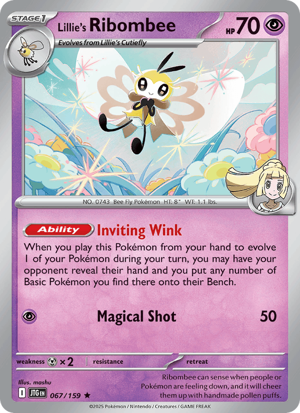 Lillie's Ribombee 67/159 Journey Together English Pokémon card