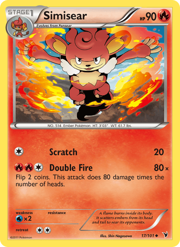 Simisear 17/101 Noble Victories English Pokémon card