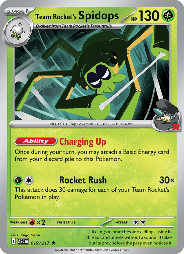 Team Rocket's Spidops 19/217 Ascended Heroes English Pokémon card