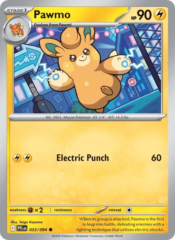 Pawmo 33/94 Phantasmal Flames English Pokémon card
