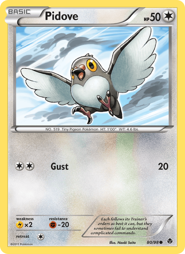 Pidove 80/98 Emerging Powers English Pokémon card